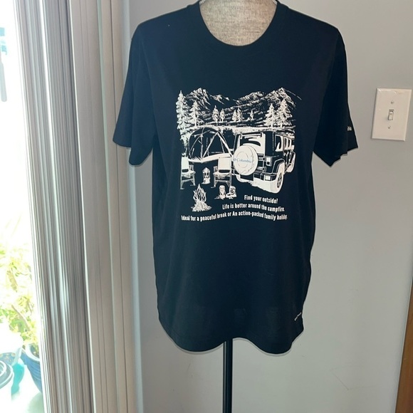 Columbia medium black Omni-wick cotton blend wicking fabric outdoor essential. - Picture 1 of 7